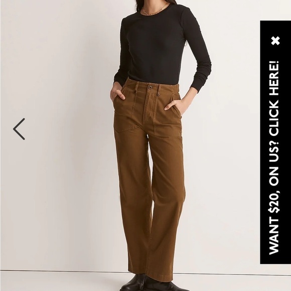 New - Madewell The Perfect Vintage Wide-Leg Pant.  Perfect for fall - Spring. - Picture 3 of 6